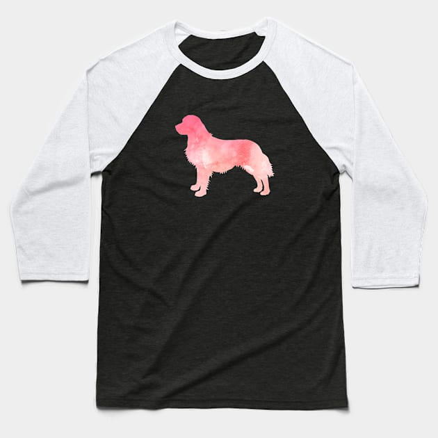 Pink Golden Retriever Baseball T-Shirt by TheJollyMarten